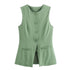 MUJER 2025 White Sleeveless Vest Women Button Summer Vests for Women Jacket Pink Vest Top Women Streetwear Women's Tailored Vest