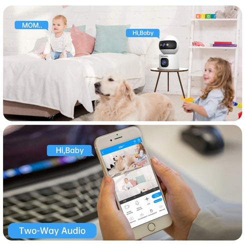Lenovo Dual Lens HD IP Security Camera 8MP indoor WiFi Camera Auto Tracking Color Night CCTV Audio Video Surveillance Camera