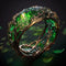 Creative Exquisite Green Glass Vines Ring For Women Birthday Accessories Gifts Custom Jewelry