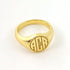 Custom Engraved 17mm Round Top Ring Engraved Signet Ring Personalize Engraving Letters Logo Rings Fashion Men Copper Jewelry
