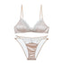 French Style Lingerie Set for Women, Thin Non-Wired Triangle Cup Bra, Lace & Embroidery Design