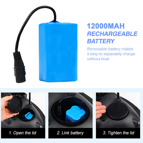 Modern GPS Fishing Bait Boat with 3 Bait Containers 12000mAh Wireless Bait Boat with Automatic Return Function Various styles