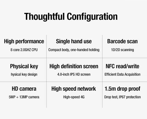 IP67 4 Inch Waterproof Industrial Rugged PDA Handheld Android PDAs Portable Data Terminal NFC Data Collector for Inventory