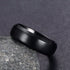 Vnox Personalize Stainless Steel Beveled Edge Brushed Center Ring for Men Women Black Wedding Band Custom Name Letter Date Ring