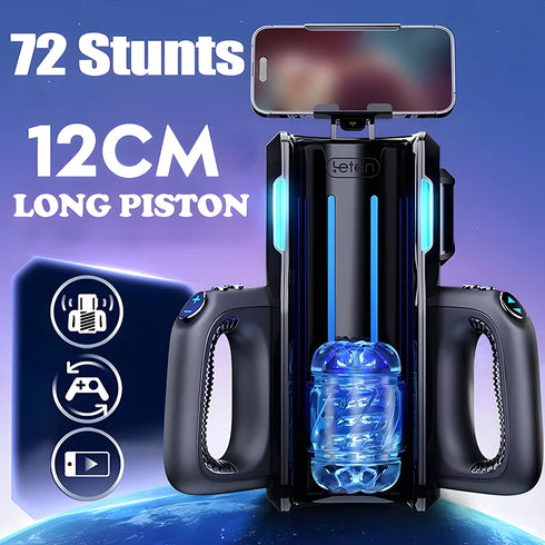 Dual Handles Leten King Sex Machine Electric Thrusting Male Masturbator Orgasm Adult Toys 2 Soft Sleeve Voice Penis Stimulator