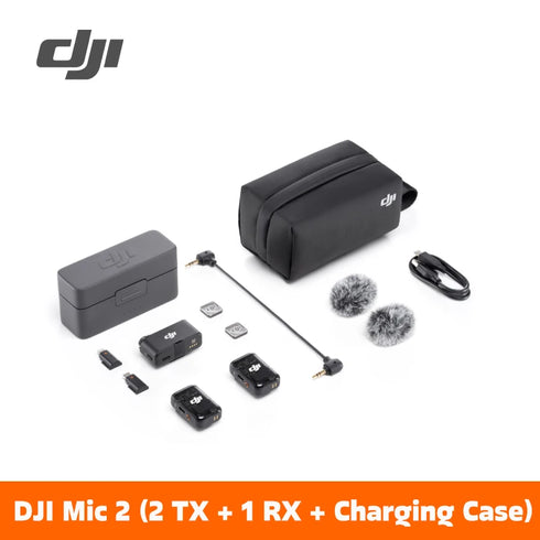 DJI Mic 2 Wireless Microphone with smart Noise Cancelling 32-bit Float Internal record Optimized Sound m Range