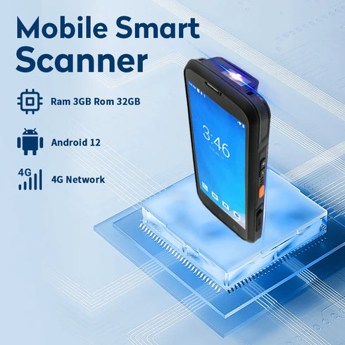 Android 12 Handheld PDAS 1D 2D Qr Barcode Scanner Inventory Mobile Data Terminal