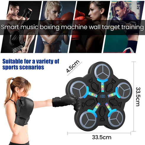 Upgraded Kids Smart Bluetooth Boxing Trainer w/ 5-Target Scoring, Built-in Battery & Music for Home Fitness