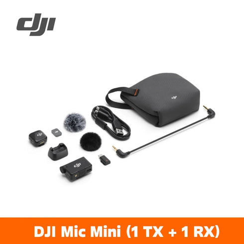 DJI Mic Mini Wireless Microphone (2 TX + 1 RX ) / (1 TX + 1 RX ) with smart Noise Cancelling High-Quality Audio