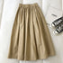 Women Black skirt midi High waist korean style Pleated a line Vintage Clothing 2026 new Summer Casual Fashion Ladies Work Wear