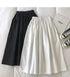 Women Black skirt midi High waist korean style Pleated a line Vintage Clothing 2026 new Summer Casual Fashion Ladies Work Wear