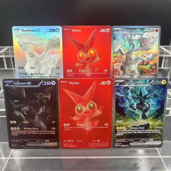 DIY PTCG Collection Cards Zekrom Reshiram ex Victini Seismitoad Self Made Single Card Classic Game Anime Card Gift Toy