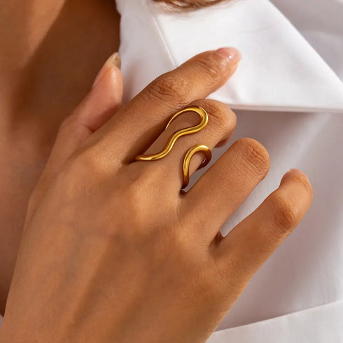 LATS Stainless Steel Gold Color Rings for Women Men 2024 Colorfast Popular Party Personalized Exaggerated Charms Jewelry Gifts