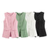 MUJER 2025 White Sleeveless Vest Women Button Summer Vests for Women Jacket Pink Vest Top Women Streetwear Women's Tailored Vest