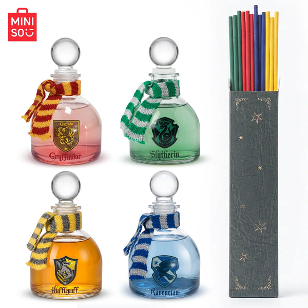 MINISO Harry Potter Series 4pcs Magic Academy Flameless Aroma Kit Cartridge Reed Diffuser Oil Air Freshener Fragrance set