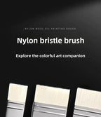 3 Pcs Oil Painting Nylon Pen Set Gouache Acrylic Small/Medium/Large Sizes Flat Head Brush Wood Handle Painting Tools for Fine