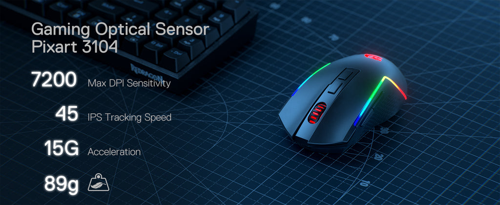 Redragon BS136 Gaming Keyboard & Mouse Combo, 75% K628 Tri-Mode Wireless RGB Mechanical Keyboard and 7200 DPI Gamer Mouse Bundle