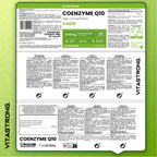 Coenzyme Q10 200mg High Dosage, 1 Capsule per Day for 4 Months, 120 Capsules CoQ10 200mg Each, Q10 Coenzyme Premium Quality, Gluten-or GMO-Free, Supplement Made in Italy Certified