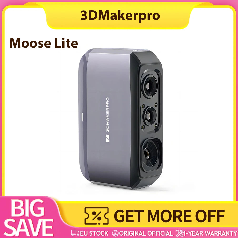 3DMakerpro Moose Lite 3D Scanner, NIR Light Source, 24-bit Color Camera, Al Visual Tracking,0.05mm Accuracy, 0.10mm Resolution Main image
