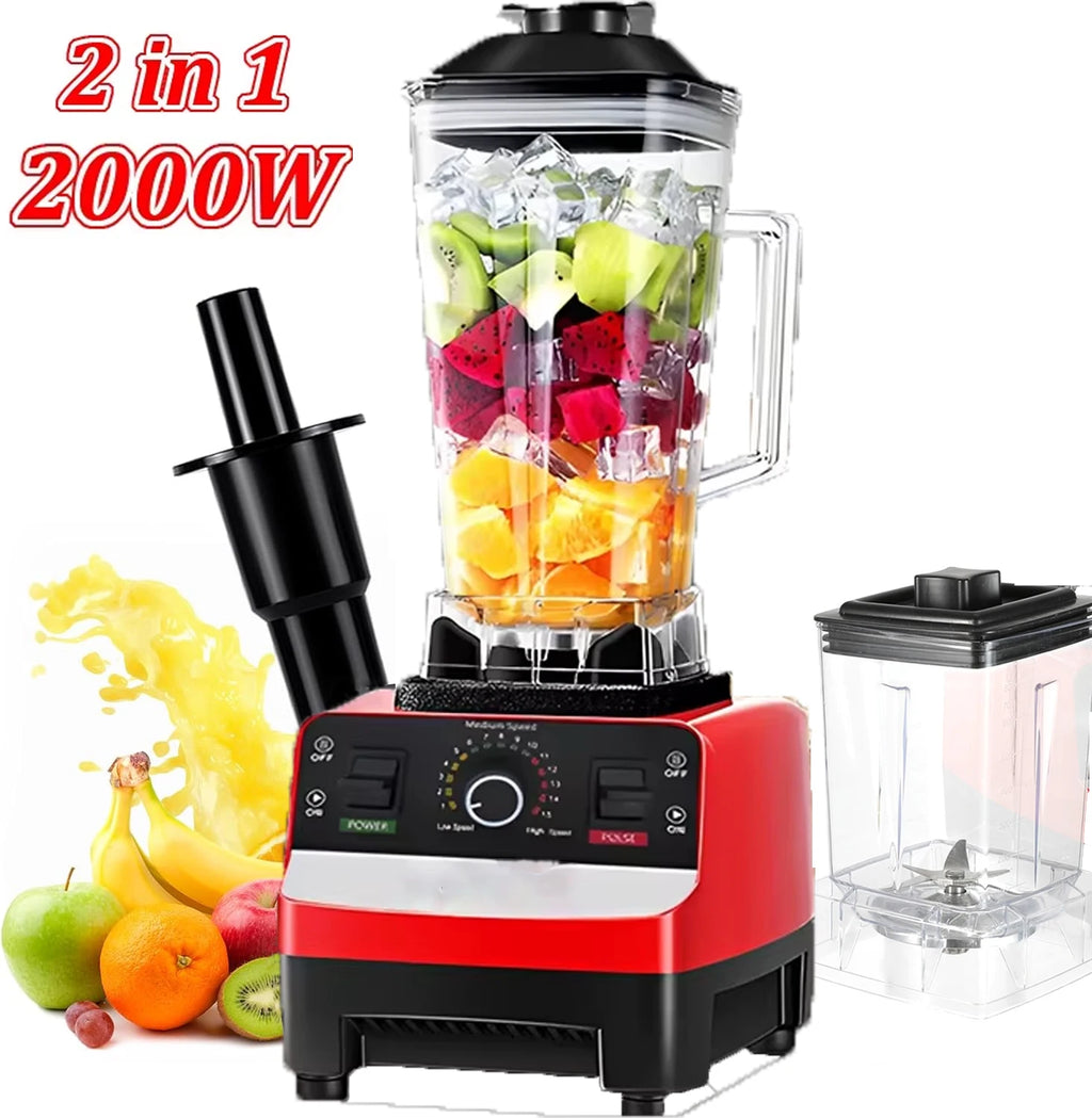 2000W Heavy Duty Commercial Blender Stationary Mixer Food Processor Ice Smoothies for Kitchen High Power Juicer Blender BPA Free