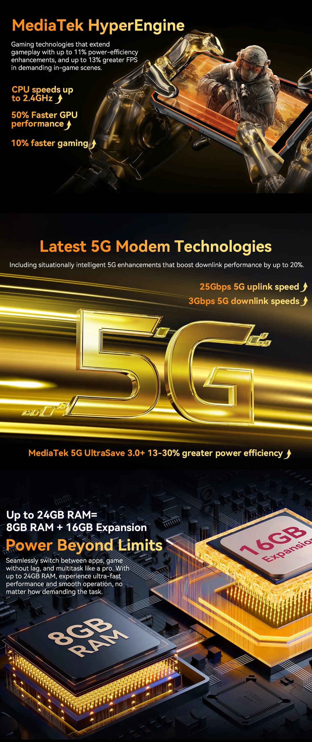 Blackview BL7000 AI 5G Rugged Phone Android 15, MTK 6300, 6.78" FHD+ 120Hz, 7500mAh/33W, Rugged Smartphone Dual SIM NFC/IP69K