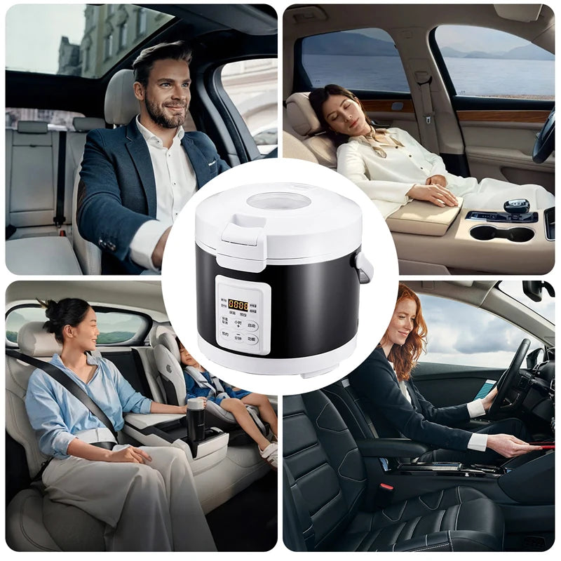 12V 24V 220V 3L Electric Rice Cooker Car Trucks Electric Soup Porridge Cooking Machine Food Steamer Warmer Heated Rice Cooker
