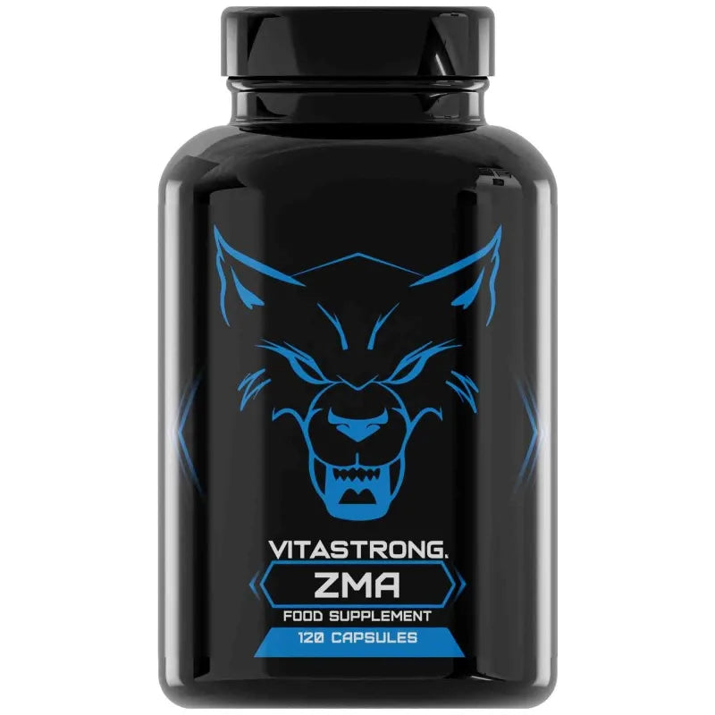 ZMA Supplement Vitastrong Dose Extra High with Vitamin B6 High Dosage, Zinc and Magnesium Citrate, 120 Magnesium B6 Zinc Capsules for Energy Metabolism and Fatigue Reduction Main image