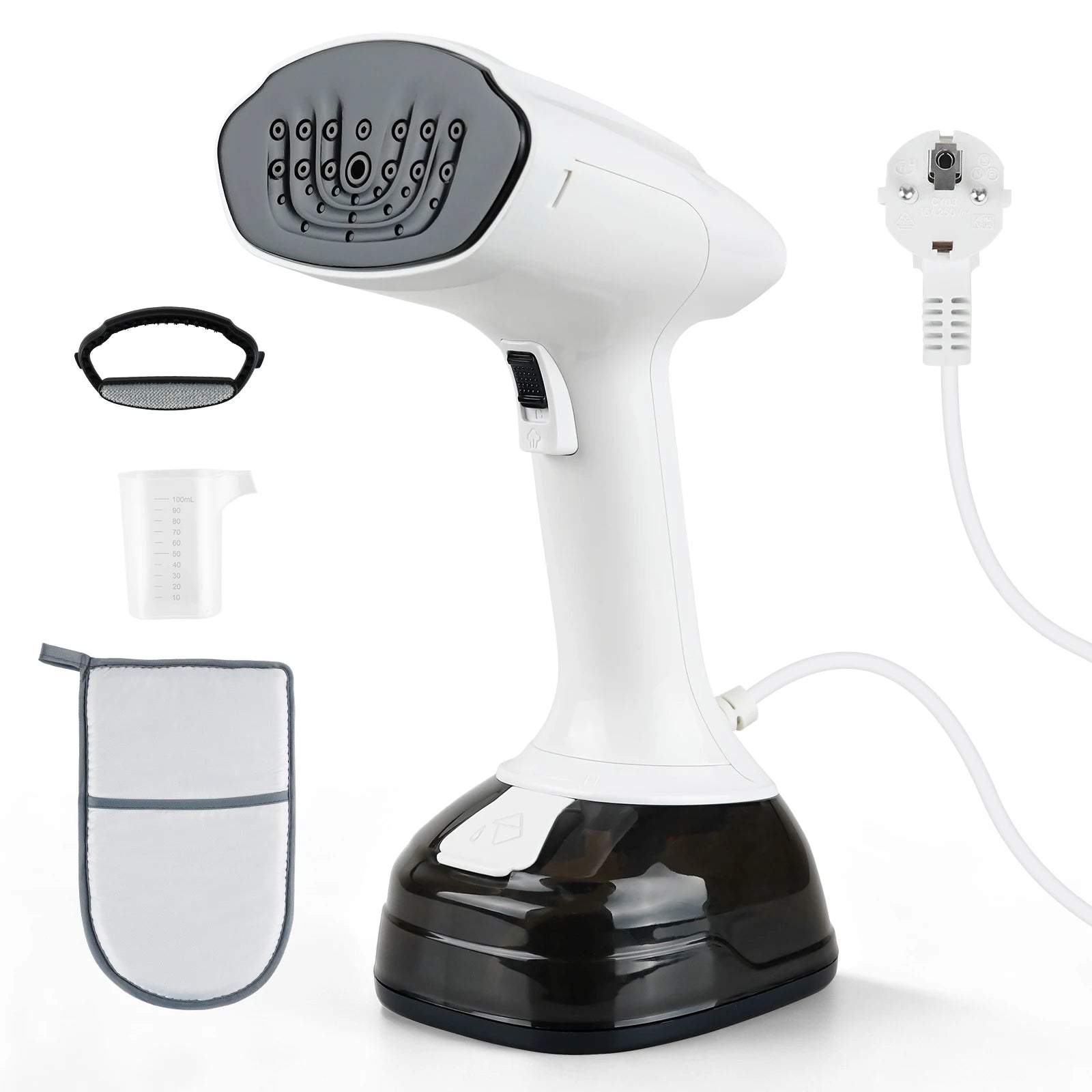 Portable Clothes Steamer 1800W Handheld Steam Iron, 3 Levels Adjustable 25-35g/min, Steam Brush with 400ml Detachable Water Tank, 20s Fast Heating, for Travel & Home, Wrinkle Remover for Clothes