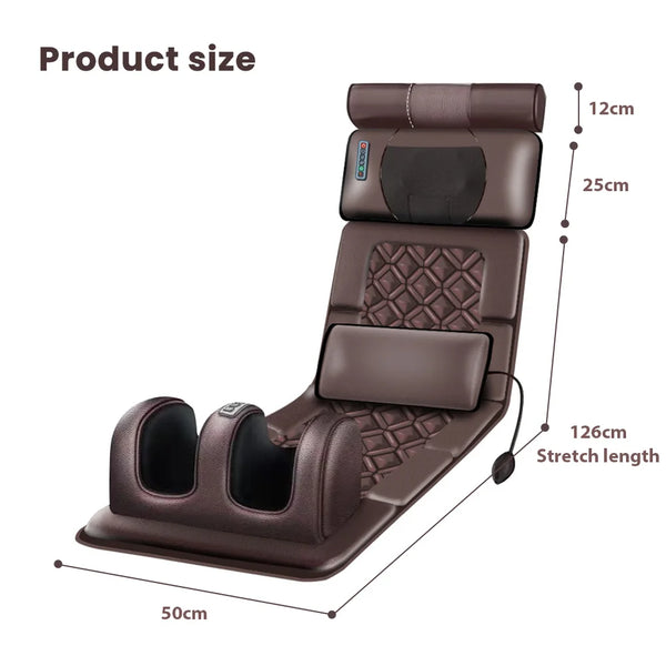 Electric Full Body Massage Mattress Shoulder Neck Waist Airbag Back Kneading vibration Massage CushionWith Heating Hand Control