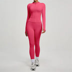 SVEIC Women's Two Piece Tracksuit Yoga Set Long Sleeve Jacket High Waisted Leggings Breathable Gym Clothes For Women Sportswear