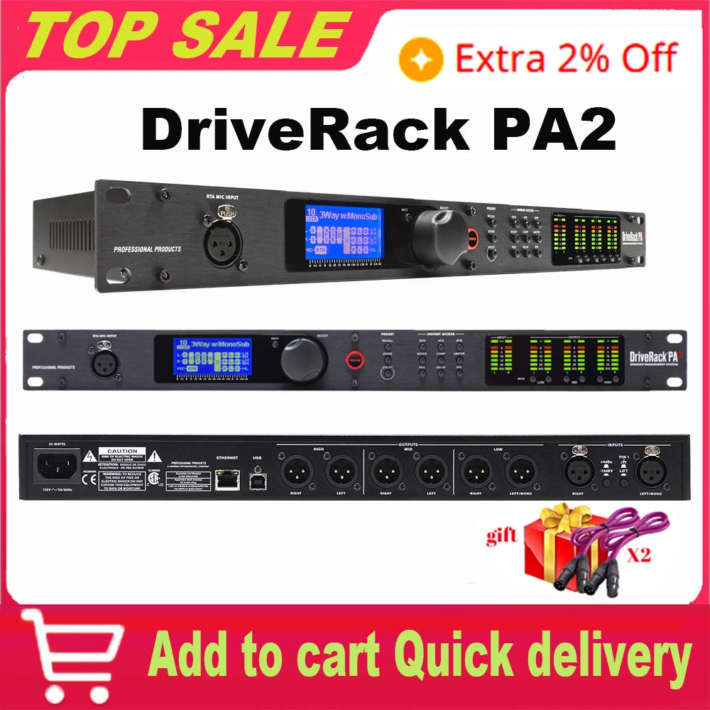 DriveRack PA2 2 Input 6 Output Digital Audio Processor Original Software Professional Audio Equipment Speaker System Main image