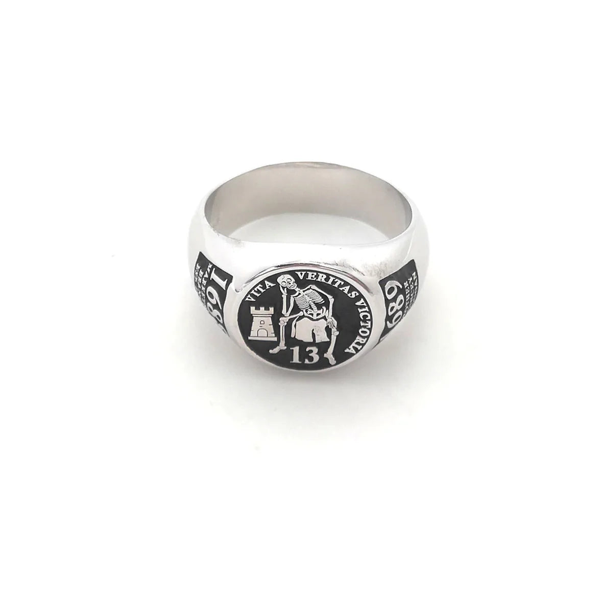 Custom Engraved 17mm Round Top Ring Engraved Signet Ring Personalize Engraving Letters Logo Rings Fashion Men Copper Jewelry