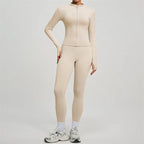 SVEIC Women's Two Piece Tracksuit Yoga Set Long Sleeve Jacket High Waisted Leggings Breathable Gym Clothes For Women Sportswear