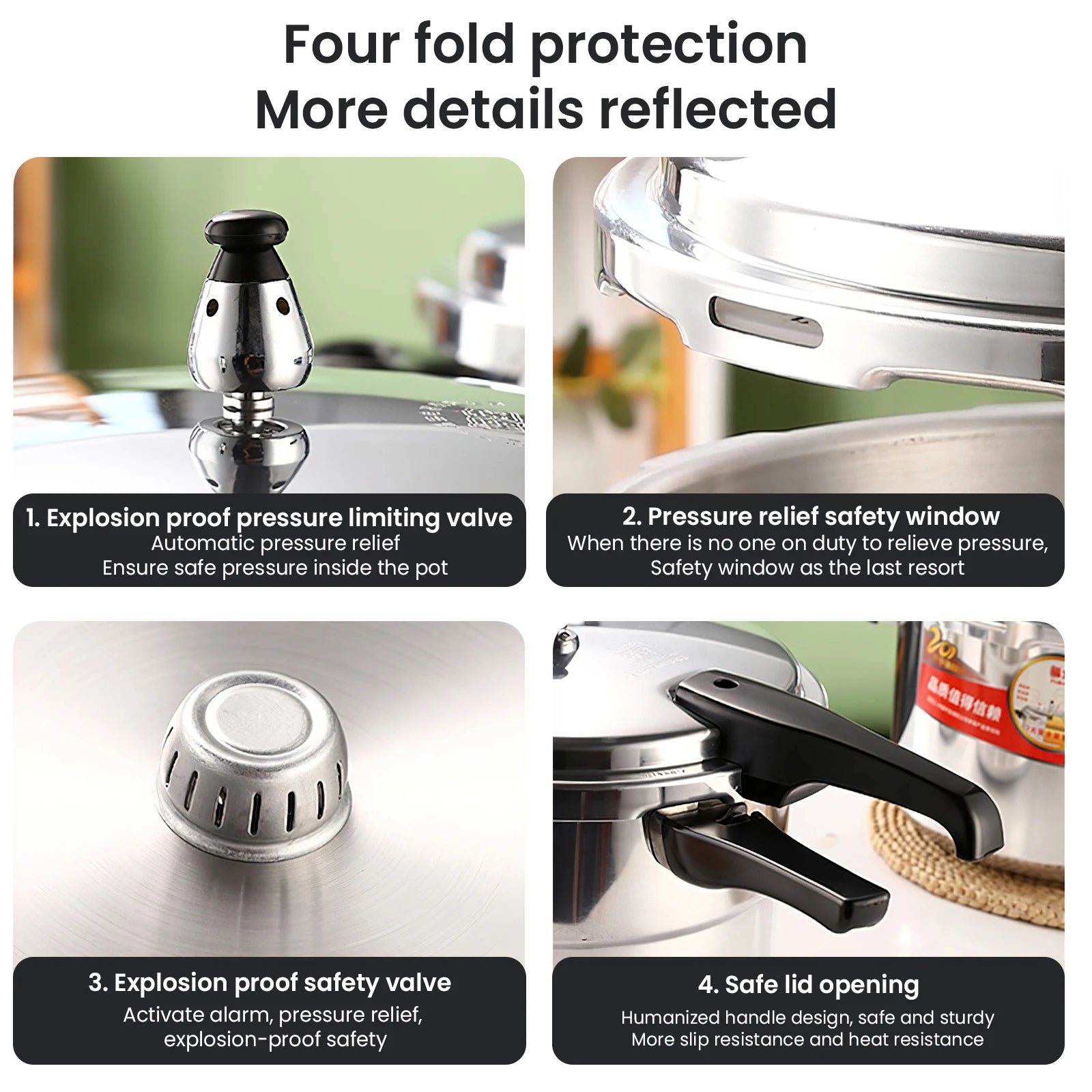 3 L/7L Aluminium Alloy Pressure Cooker 18cm/24cm Bottom 3L/7LPressure Cooker for Gas Stove Aluminium Alloy Pressure Cooker