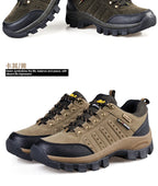 Hiking Shoes Non Slip Mountain Sneakers Winter Lace Up Retro Leather Shoe Sport Outdoor Trail Off-Road Trek Men Women Footwear