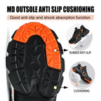 New Arrivals Orange Light Weight Steel Toe Brand MD Sole Fashion Sport Comfortable Breathable Work Safety Shoes for Men