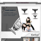 Kemei 1949 All-Metal Hair Trimmer Professional Clipper For Barber Rechargeable Men Electric Beard Shaver Hair Cutting Machine