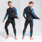 Man Compression Sports Suit Quick Drying Perspiration Fitness Training MMA Kit Rashguard Male Sportswear Jogging Running Clothes