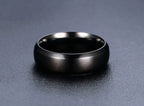 Vnox Personalize Stainless Steel Beveled Edge Brushed Center Ring for Men Women Black Wedding Band Custom Name Letter Date Ring