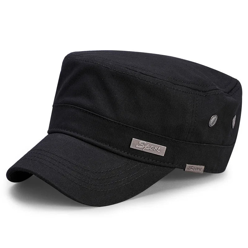 Spring Big Head Man Large Size Army Flat Cap Men Summer Cotton Plus Size Mesh Military Hat 55-60cm 60-65cm