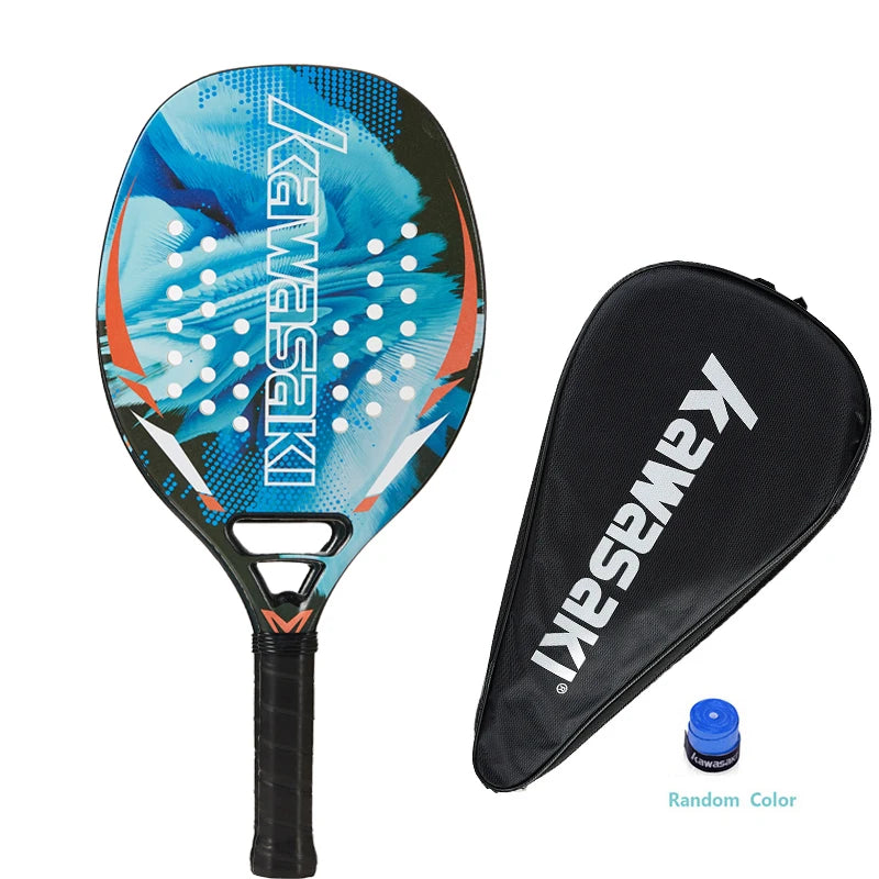 Kawasaki Padel Tennis Carbon Fiber Soft EVA Face Tennis Paddle Racquet Racket with Padle Bag Cover Power Beach Tennis Paddle