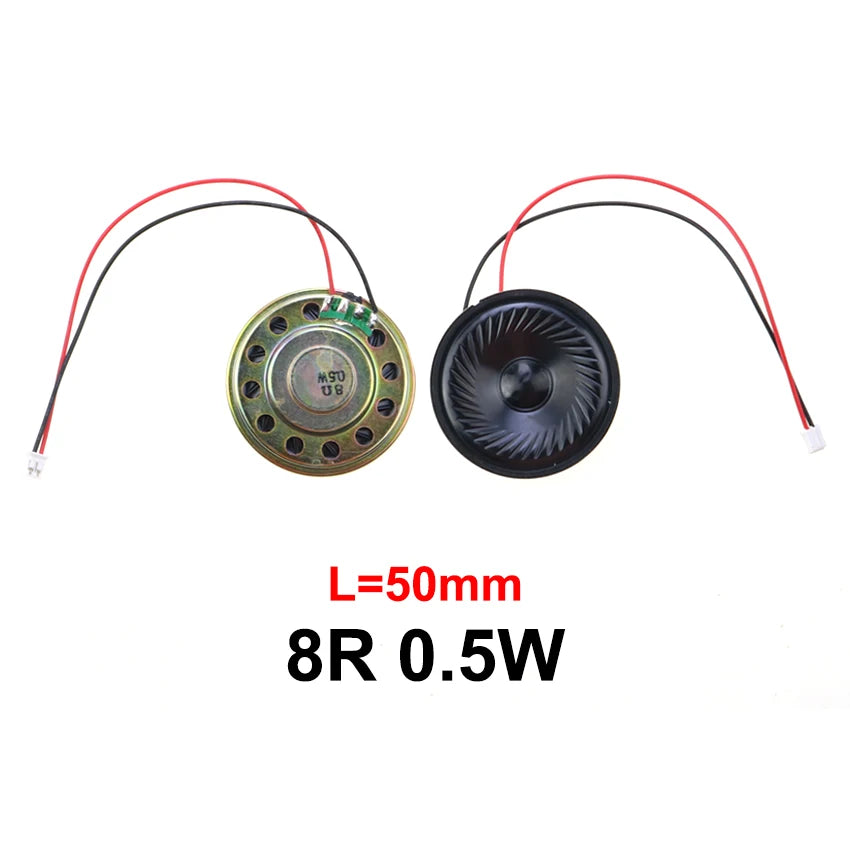 1X 8 Ohm 8R 0.5W Mini Ultra-thin Horn Speaker Diameter 20mm 23mm 28mm 30mm 36mm 40mm 50mm 57mm Loudspeaker W/ P2.0 Termina Wire