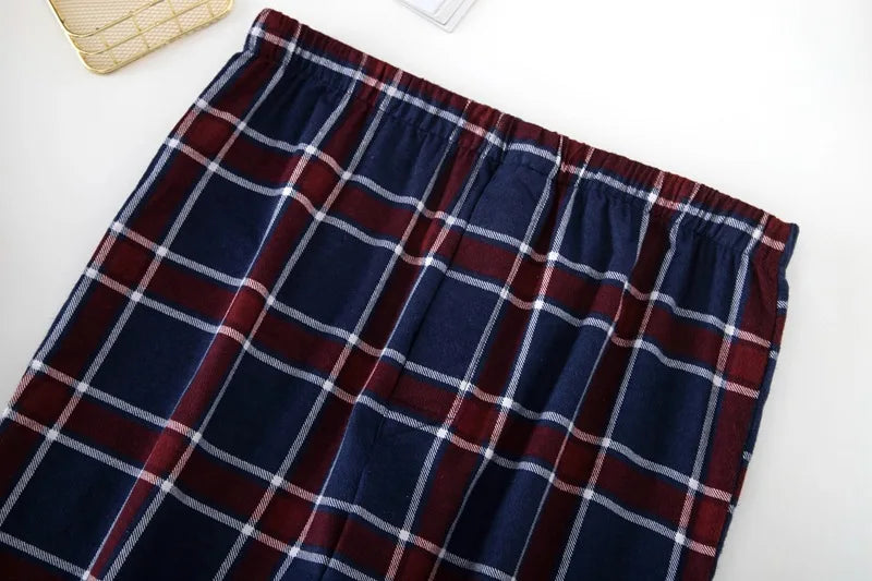 Men's Home Suits Long-sleeved Trousers Suits for Autumn and Winter Pijamas for Men Flannel Plaid Design Pajamas for Men