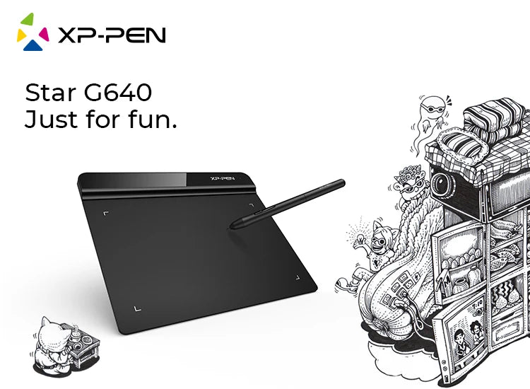 XPPen Star G640 6 x 4 Inches Drawing Tablet 8192 Level Support Windows Mac Digital Graphic Tablet for Drawing & Game OSU