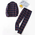 Men's Home Suits Long-sleeved Trousers Suits for Autumn and Winter Pijamas for Men Flannel Plaid Design Pajamas for Men
