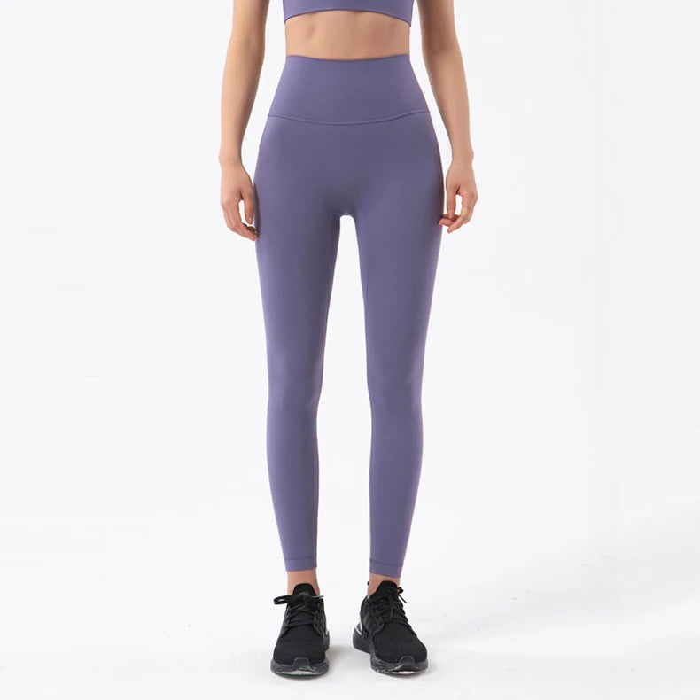 SOISOU Nylon Yoga Pants Gym Leggings Women Girl Fitness Soft Tights High Waist Elastic Breathable No T Line Sports Pants