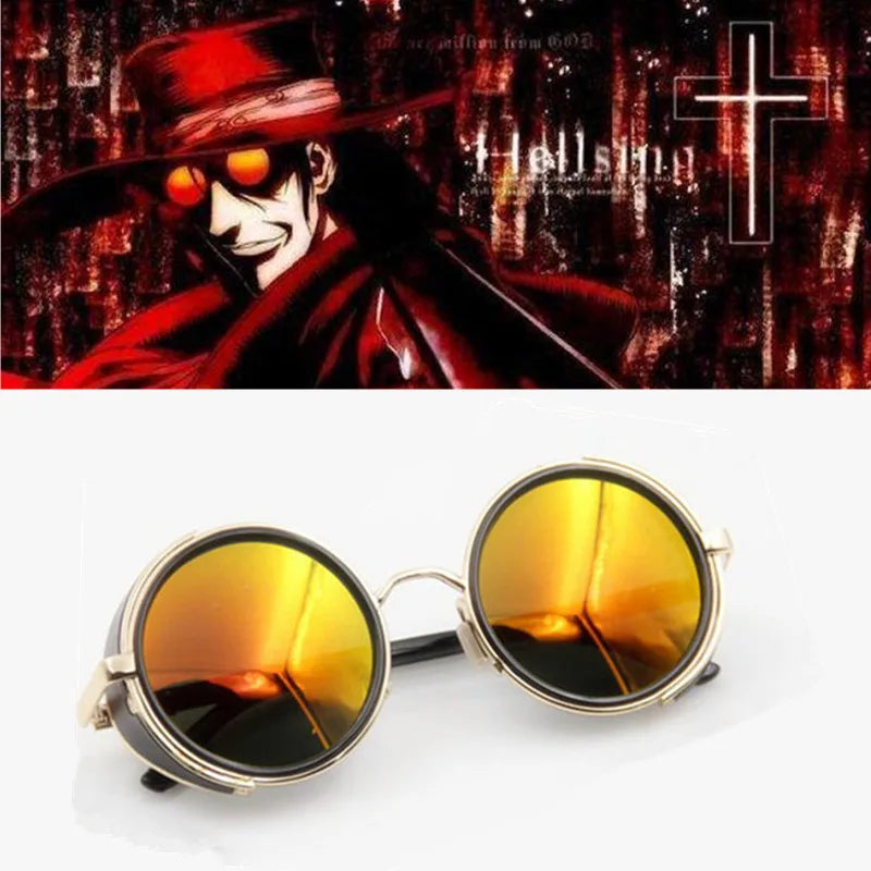 HELLSING Anime Alucard Vampire Hunter Tailored Cosplay Glasses Orange Sunglasses Props Main image