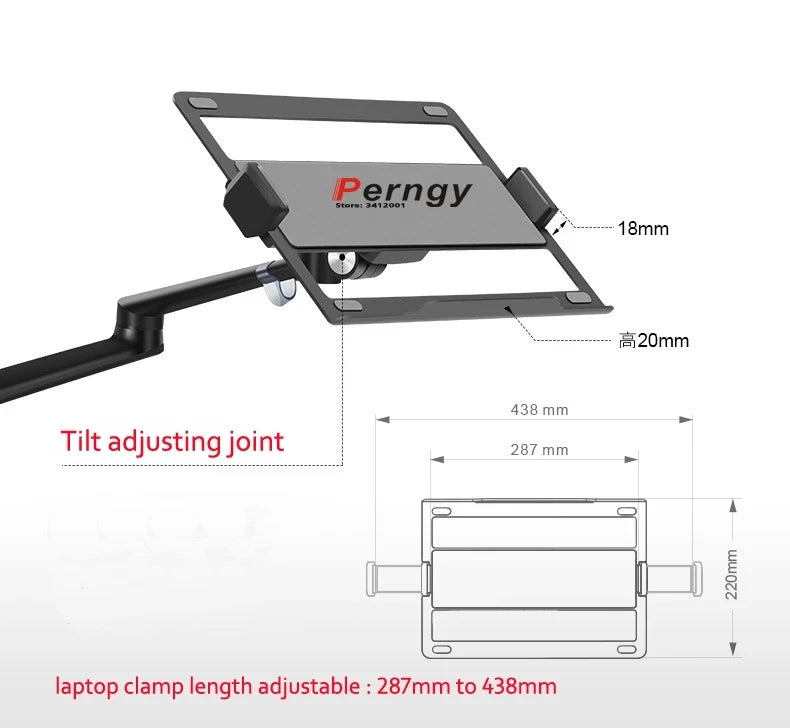 OL-3L aluminum silver Ergonomics 10"-17" desk laptop stand 32" monitor desktop bracket computer mount full motion column bar
