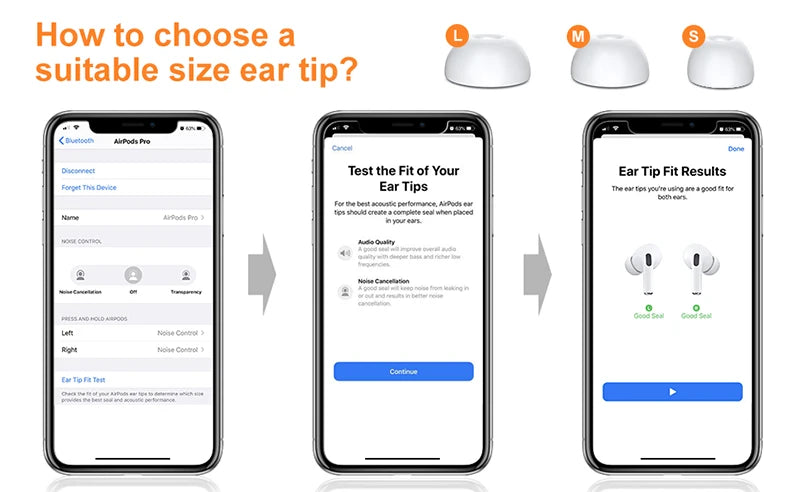 1:1 Original Earbuds EarTips For Apple Airpods Pro 2 Ear Tips For AirPods Pro Earphone Accessory For AirPod Pro Replacement Tips