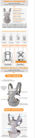 Breeze Deluxe Omni Ergonomic Baby Carrier Multifunction Breathable Infant Newborn Comfortable Sling Backpack Kid wrap